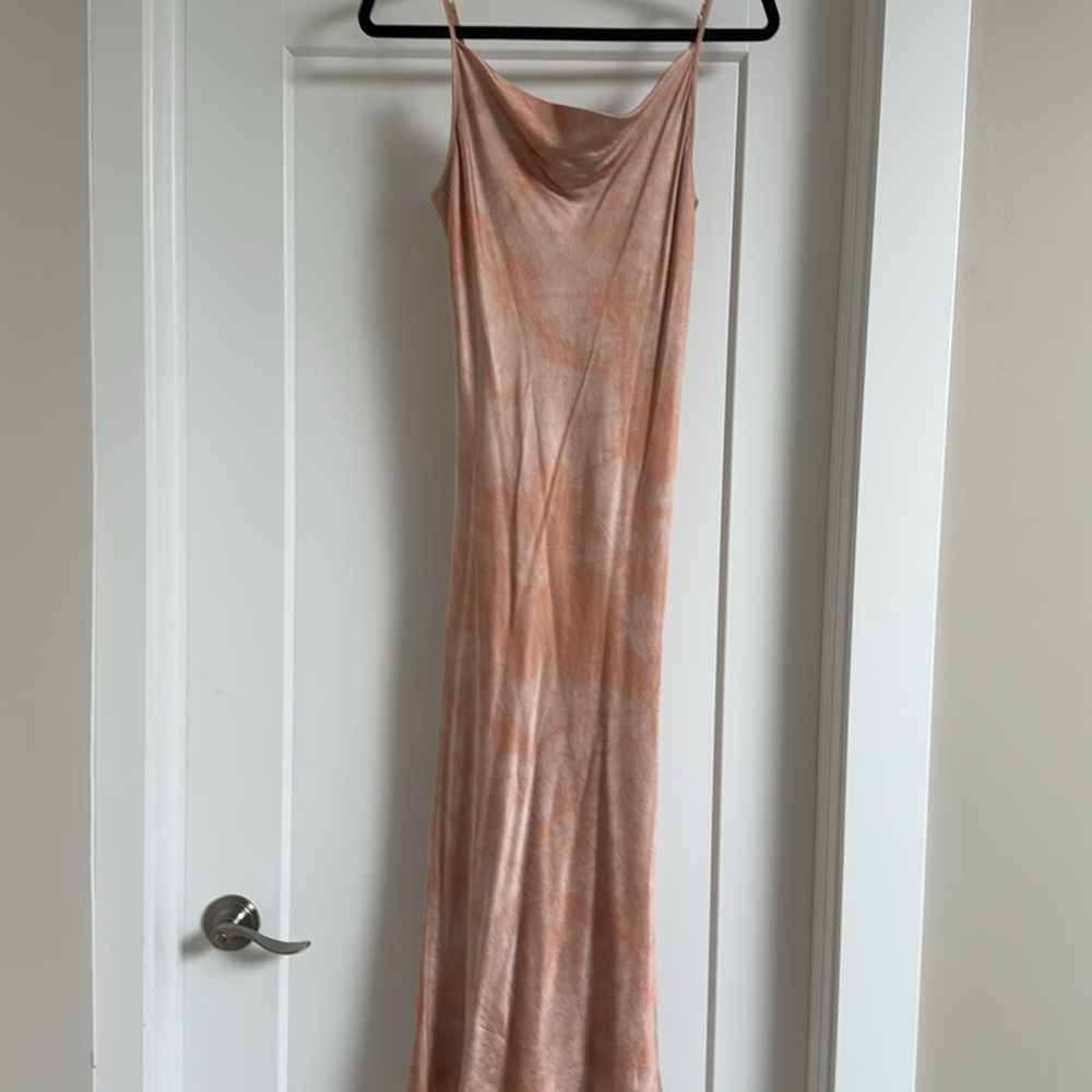 Elegant Silk Peach Slip Dress